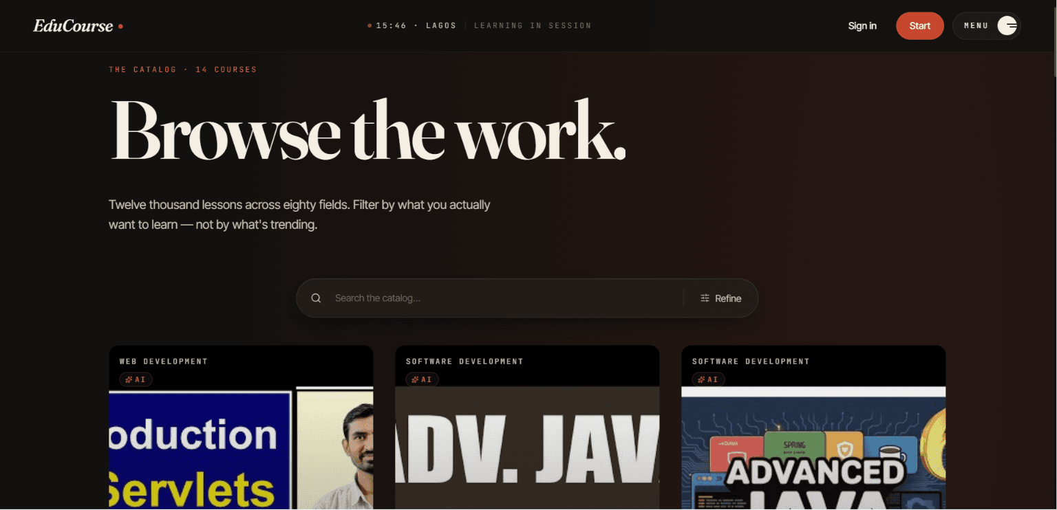 EduCourse — courses page